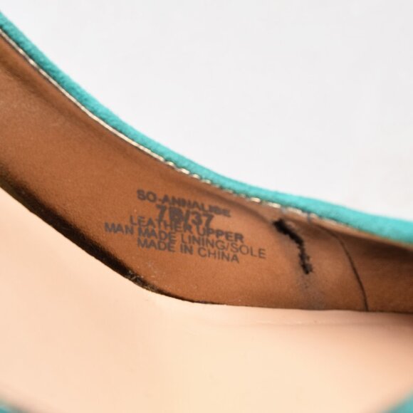 Sole Society So Annalise High Heels 7M Emerald Green Gold Closed Toe Pumps Sexy - Picture 15 of 15